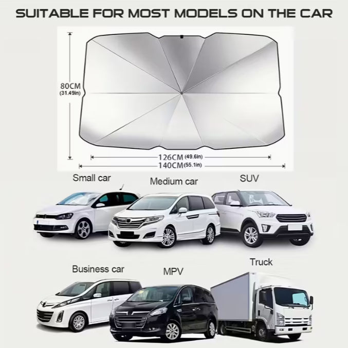 Windshield Sunshade – Foldable Heat & UV Protector