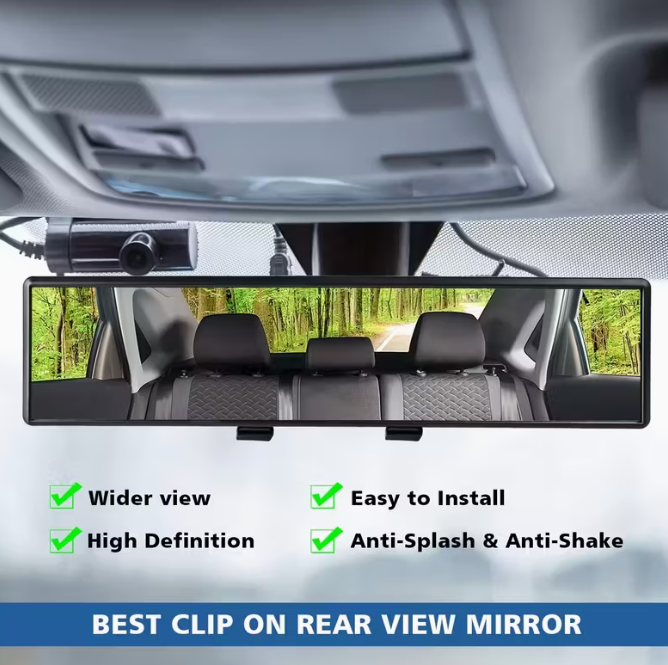 Panoramic Clip-On Mirror – Wide Angle Anti-Glare