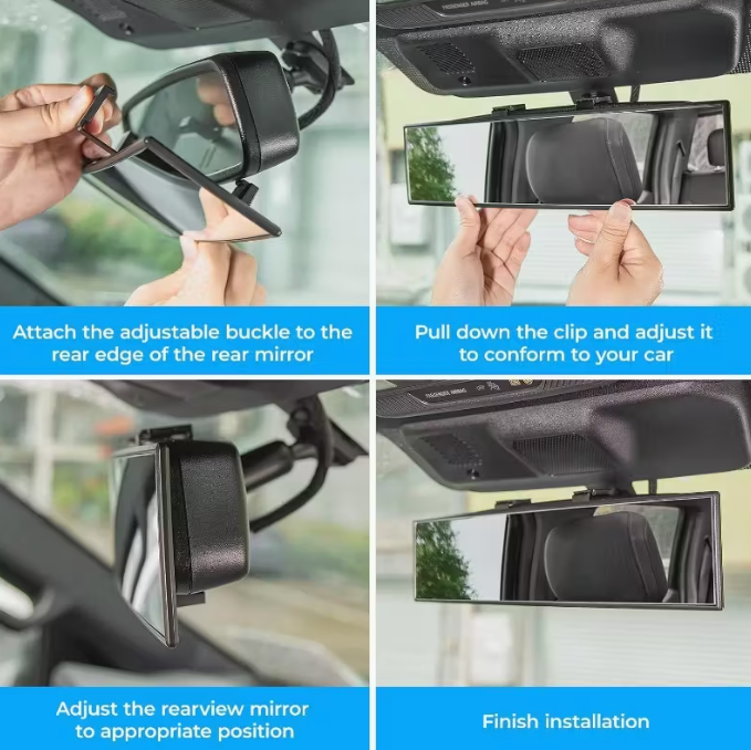 Panoramic Clip-On Mirror – Wide Angle Anti-Glare